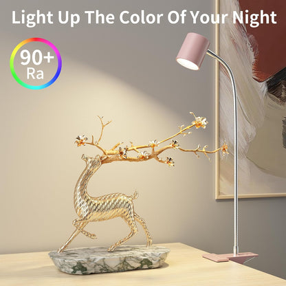 Desk Lamp USB Clip On Light,Book Lights for Reading at Night Clamp Light | 3 Color Modes,10 Brightness Clamp Light,360° Gooseneck LED Reading Light for Books in Bed,Eye-Care for Home Office,Headboards