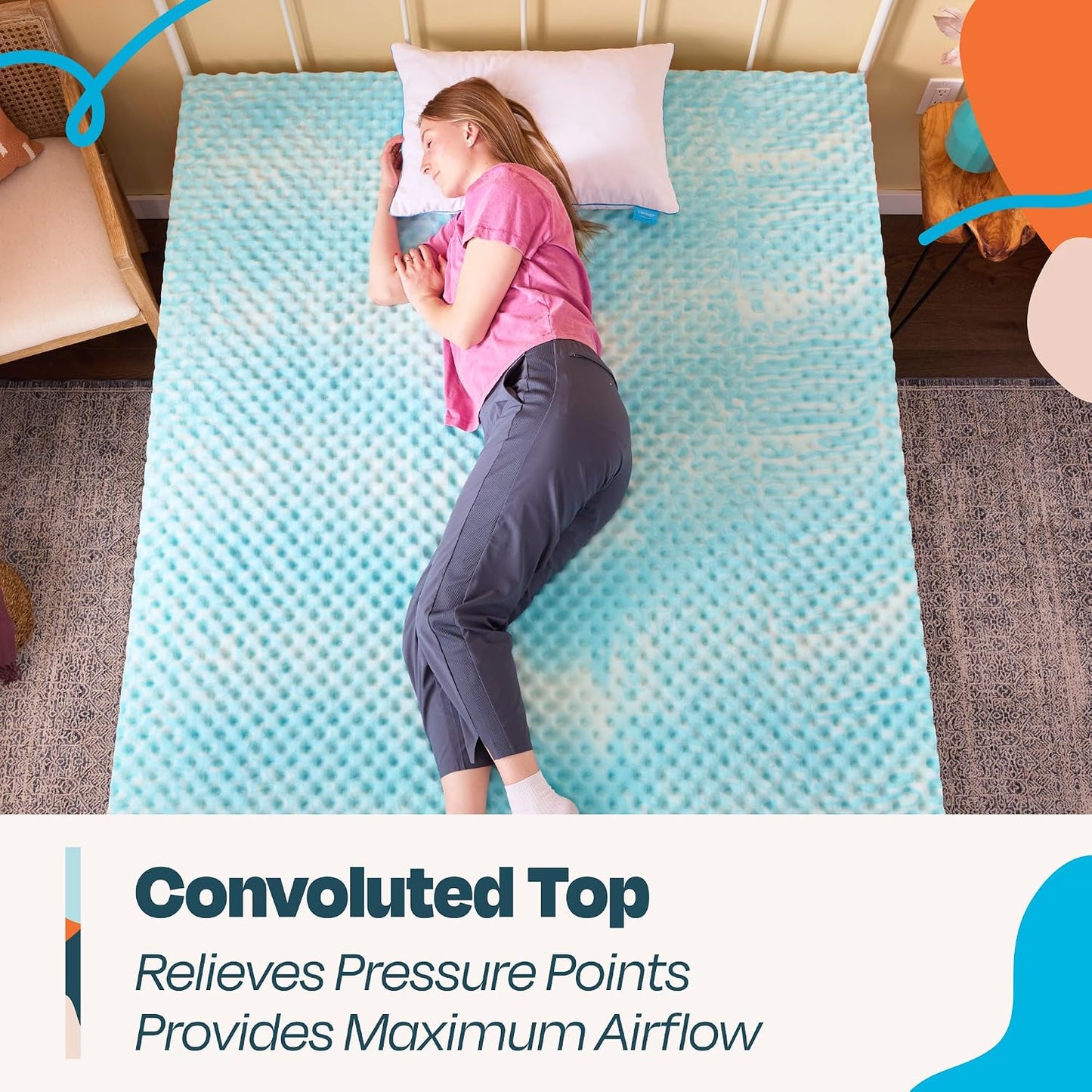 Linenspa Memory Foam Mattress Topper, Queen Size - 2 Inch Gel Infused Memory Foam - Plush Feel - Cooling and Pressure Relieving - CertiPUR Certified