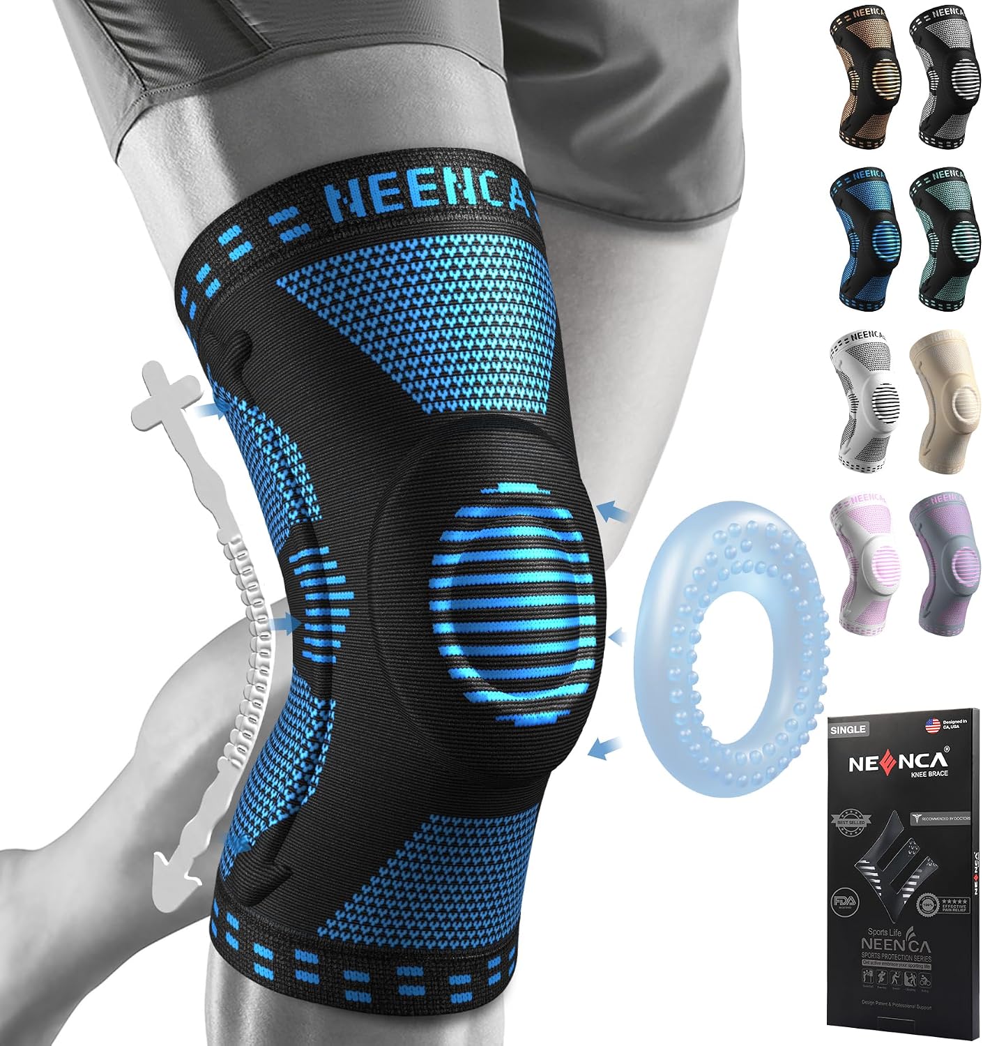 NEENCA Professional Knee Brace, Medical Knee Support for Women & Men Relief
