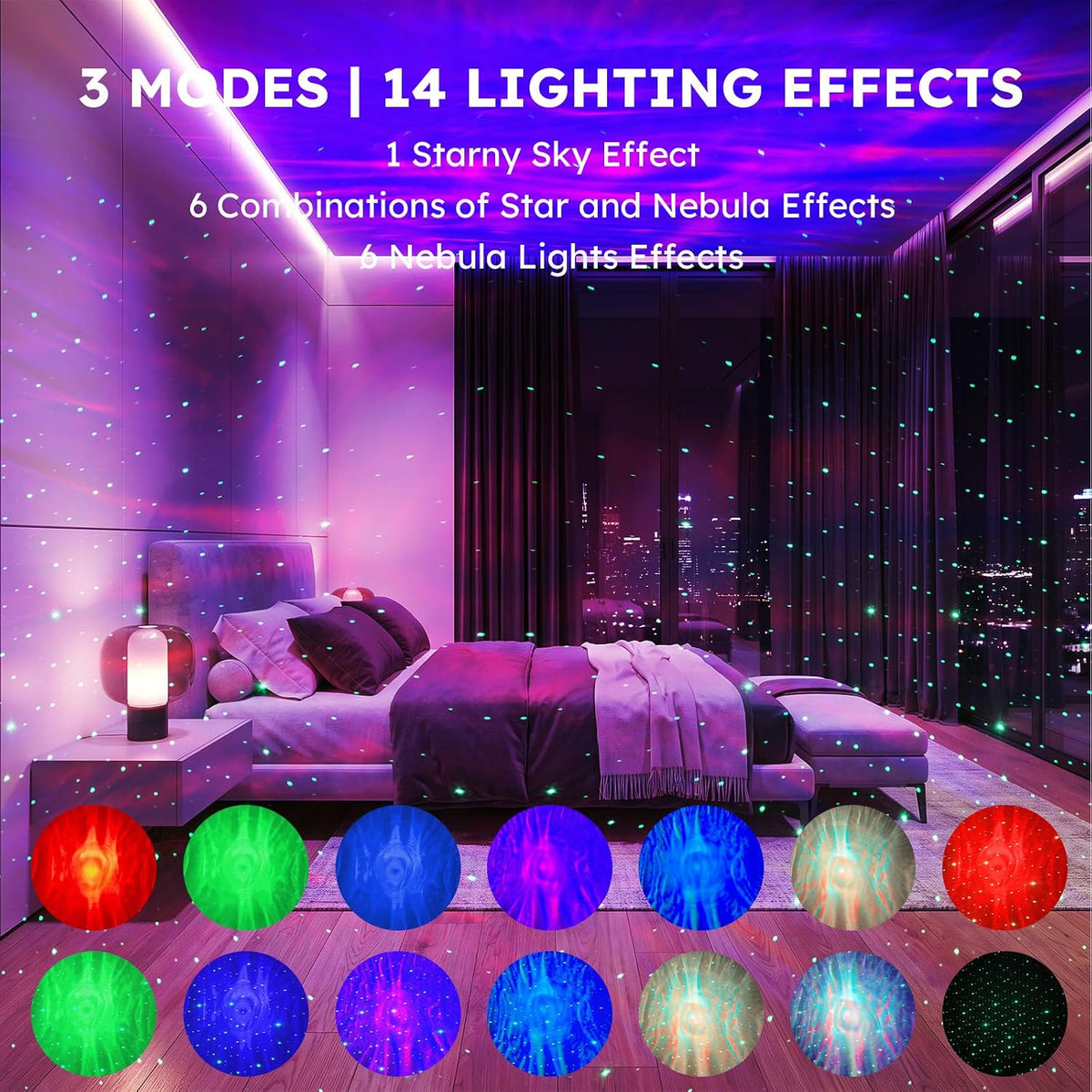 Galaxy Projector for Bedroom, Nebula Ceiling Led Lamp with Remote