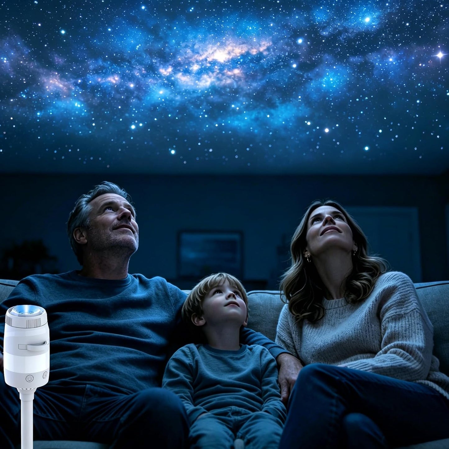 Galaxy Projector Night Light, 2-in-1 USB Portable Galaxy Star Projector Night Light, LED Ceiling/Wall Projection Lamp with 360° Rotation, USB Power for car and Bedroom, Decoration for Adults and Kids