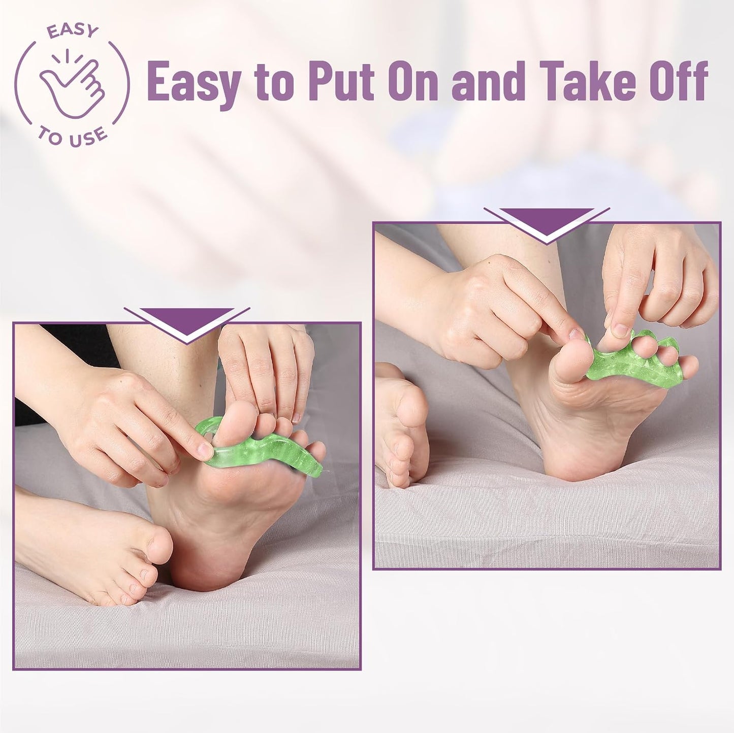 DR. JK- ToePal Gel Toe Separator, 2 Pairs, Toe Spacers, Toe Straightener, Hammer Toe Straightener, Toe Spreader, Toe Stretcher, Toe Corrector for Women and Men, Bunion Corrector