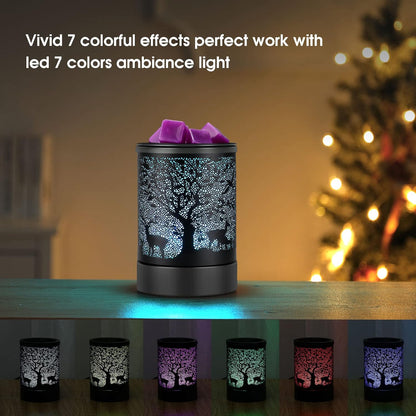 Enaroma Fragrance Wax Melts Warmer with 7 Colors LED Changing Light Classic Black Forest Design Scent Oil Candle Warmer for Home Black Forest