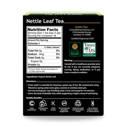 Buddha Teas Organic Nettle Leaf Tea - Herbal Tea, Caffeine Free