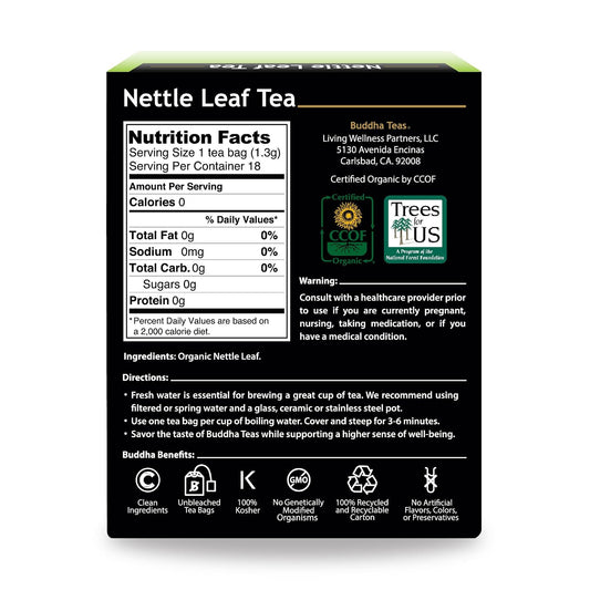 Buddha Teas Organic Nettle Leaf Tea - Herbal Tea, Caffeine Free