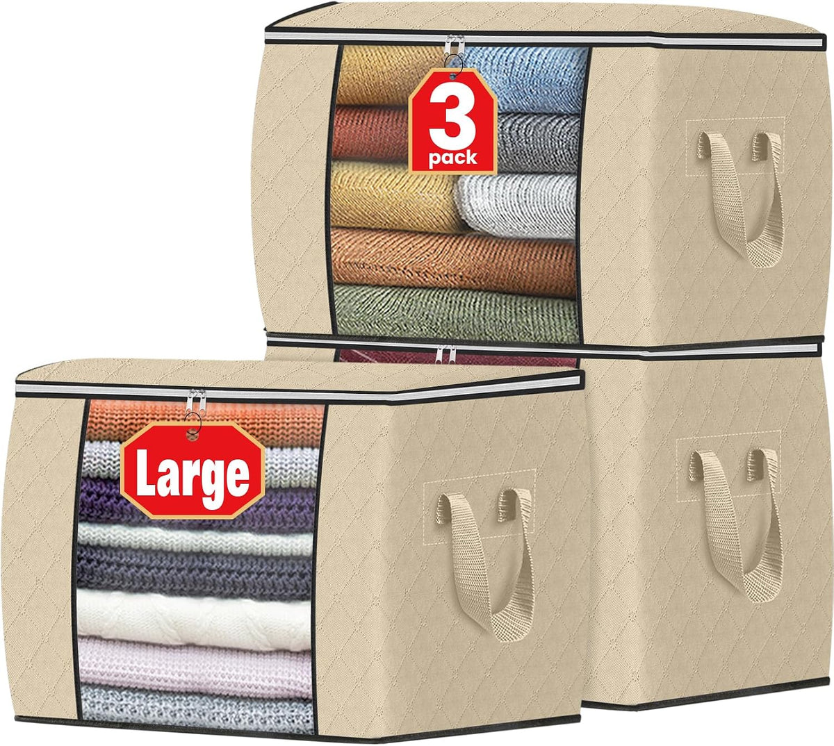 Fab totes Storage Bags for Clothes Blanket Storage Bins with Lids