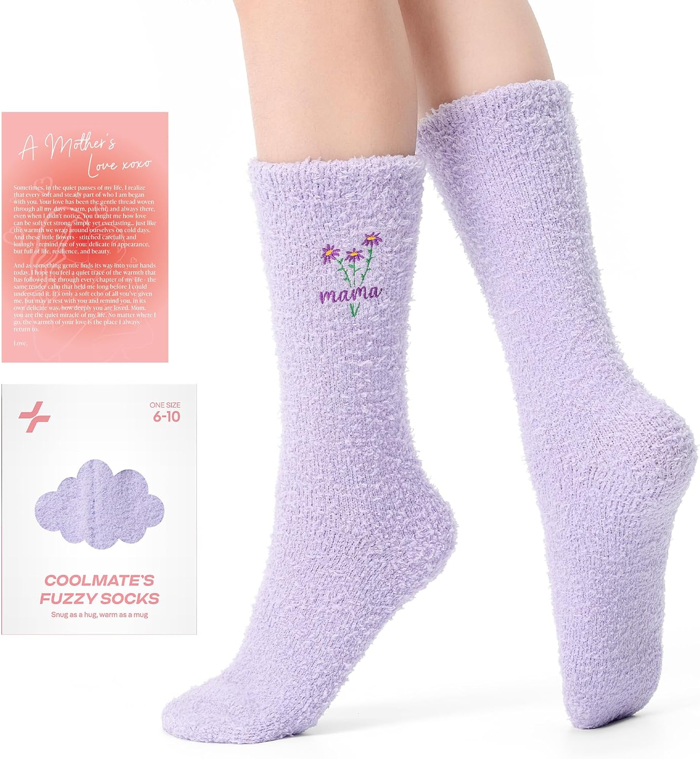 COOLMATE Fuzzy Socks for Women Gift Box – Cozy Soft Cloud Socks for Spa Home, Mother’s Day Gifts for Mom Grandma