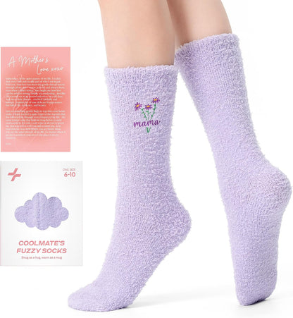 COOLMATE Fuzzy Socks for Women Gift Box – Cozy Soft Cloud Socks for Spa Home, Mother’s Day Gifts for Mom Grandma