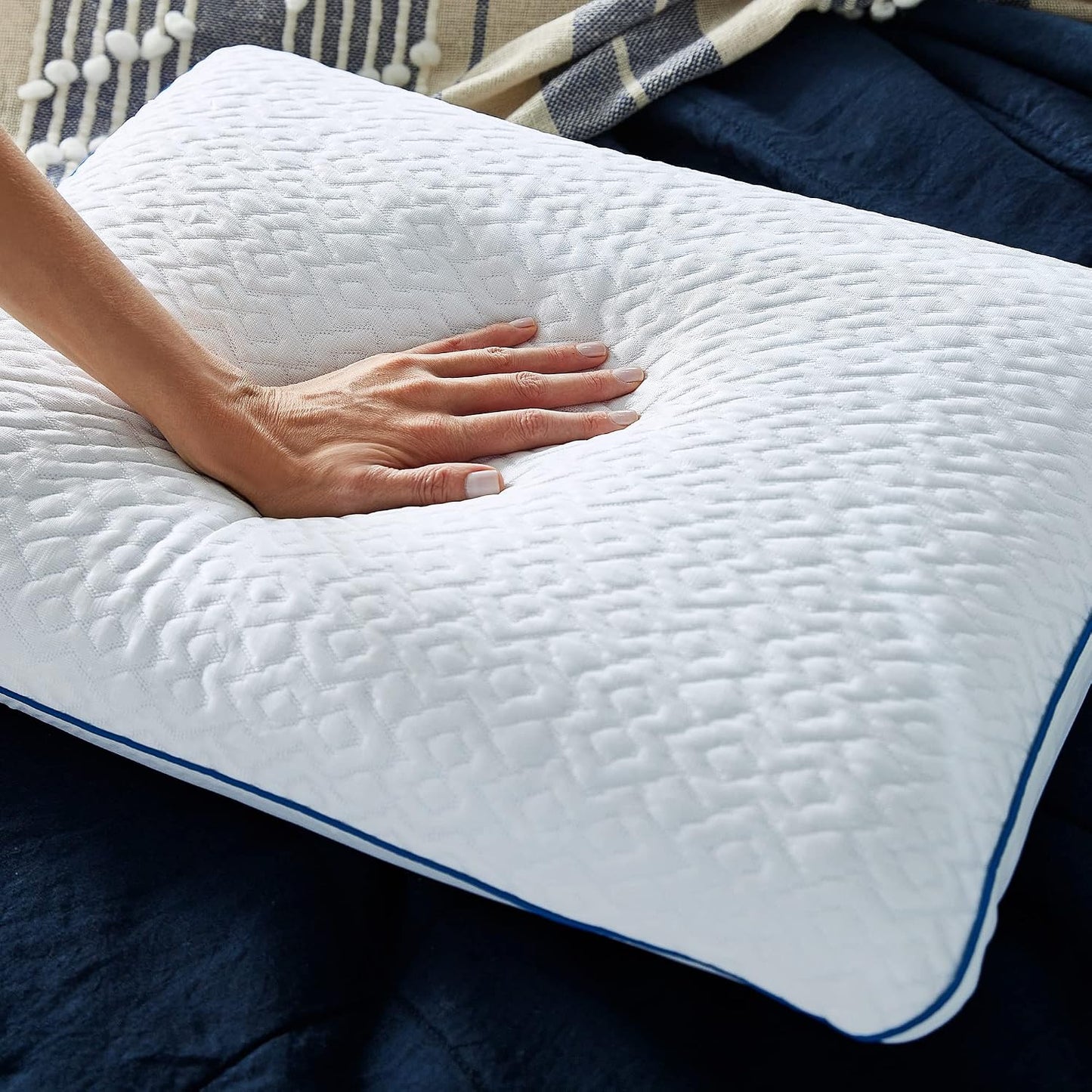 Sleep Innovations Forever Cool Gel Memory Foam Pillow, Standard (Pack of 2), White 2 Count
