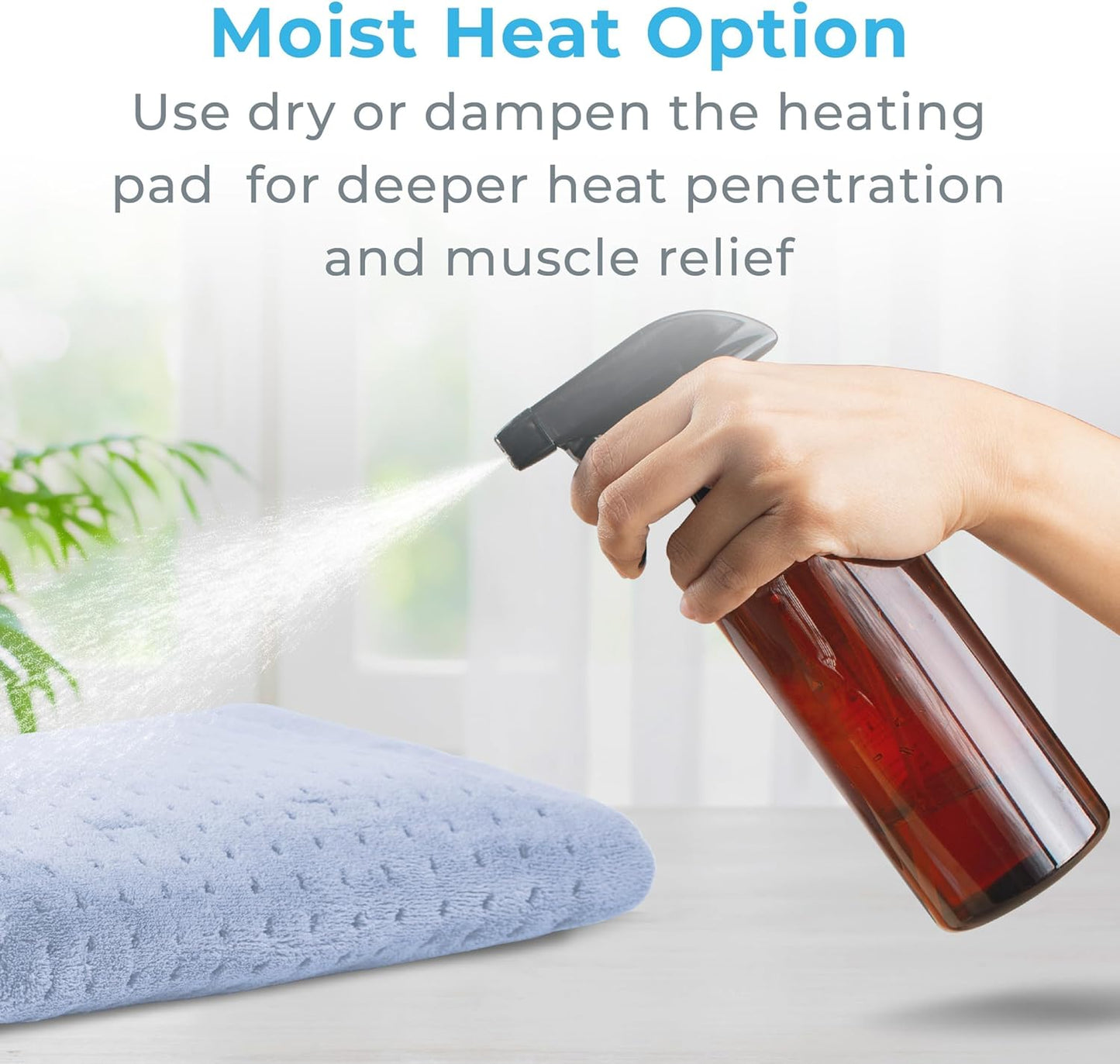 Pure Enrichment PureRelief Ultra-Wide Microplush Heating Pad - 20” x 24” XXL Size & 6 Heat Settings for Temporary Neck, Shoulder & Back Pain Relief - Moist Heat Option & Machine Washable (Gray)