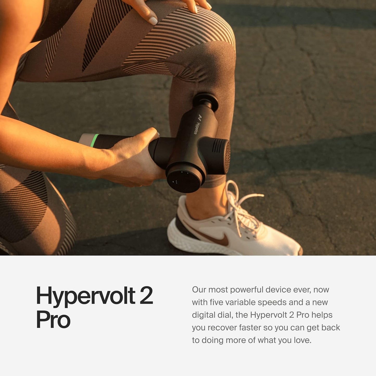 Hyperice Hypervolt 2 Pro and Heated Head - Featuring Quiet Glide Technology - Handheld Percussion Massage Gun | 5 Speeds, 5 Interchangeable Heads | Helps Relieve Sore Muscles and Stiffness