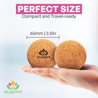 Acupoint Massage Therapy Ball Set of 2 - Myofascial Release, Trigger Point & Deep Tissue - Lacrosse Ball for Back, Neck, Foot and Plantar Fasciitis Relief