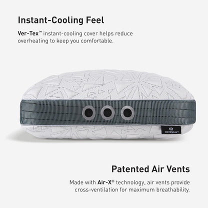 Bedgear Storm Performance Pillow, 1.0 Cooling Pillow for Side Sleepers, Medium Firm Support, Ver-Tex Cooling Cover, Air-X Mesh, Washable