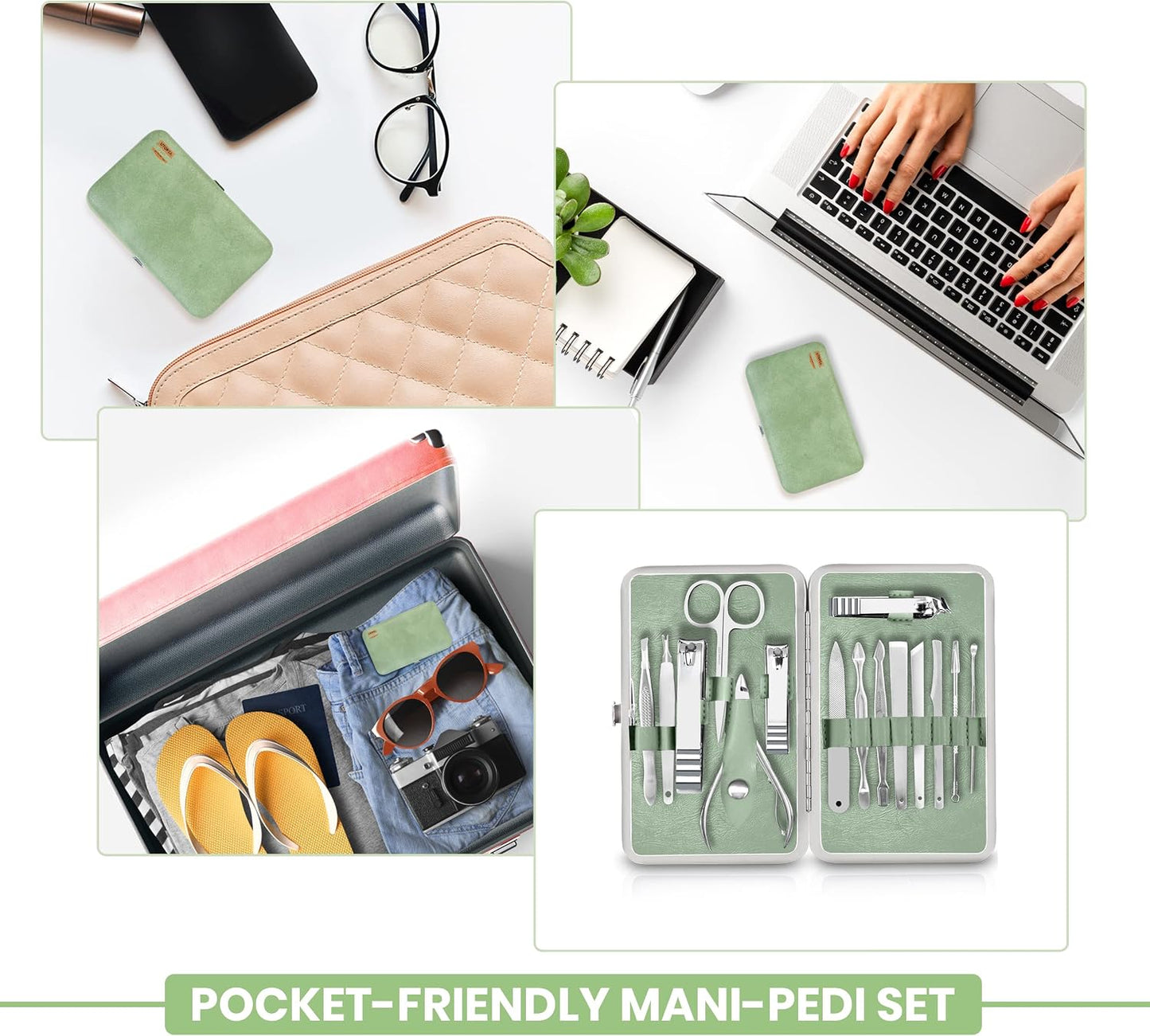 Utopia Care Nail Clippers Professional Nail Kit or Manicure Kit for Women and Men, Stocking Stuffers or Groomsmen Gifts Pedicure Set for Fingernail, Toenail Clippers with Travel Case