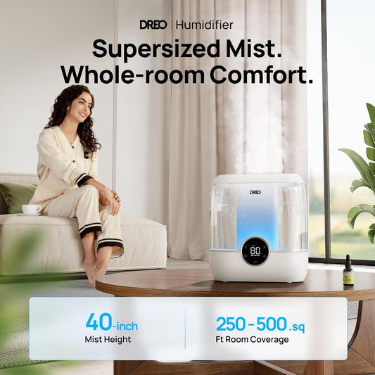 DREO 6L Humidifiers for Bedroom, 60H Runtime, 28 dB Quiet, HM524
