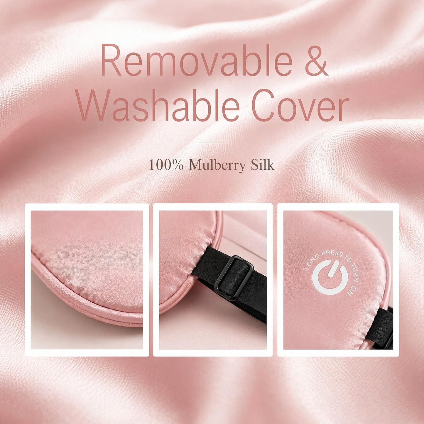 Heated Eye Mask for Dry Eyes, Cordless Rechargeable Warm Compress with 100% Mulberry Silk Cover, 3 Heat Settings, 20-Min Auto-Off, FSA-HSA Eligible Eye Mask for Home, Office & Travel