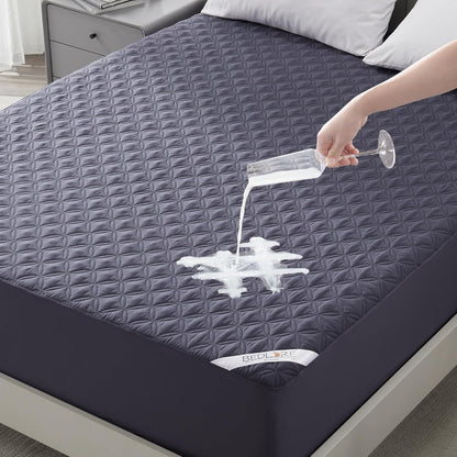 BEDLORE Waterproof Mattress Protector, Noiseless King Size Mattress Pad with Deep Pocket Fitted Up to 6-18 inches, Soft Breathable Dirt-Proof Bed Mattress Cover Washable for Bedroom, Hotel (Gray)