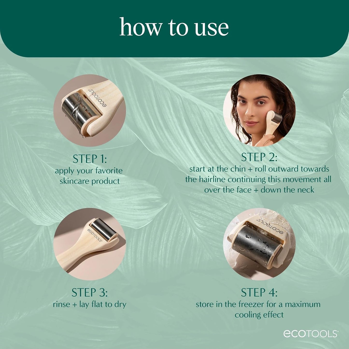 EcoTools Ice Roller, Stainless Steel Cooling Facial Roller & Neck Sculpting Tool, Depuff, Vegan & Cruelty-Free Self-Care Gift for Beginners & Experts, 1 Count