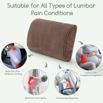 HIGOGOGO Lumbar Support Pillow for Recliner Chair/Accent Chair/Couch, Memory Foam Back Support Cushion for Elderly, Recliner Cushions for Back Rest, Pain Relief, Reading, Washable Cover, Dark Grey