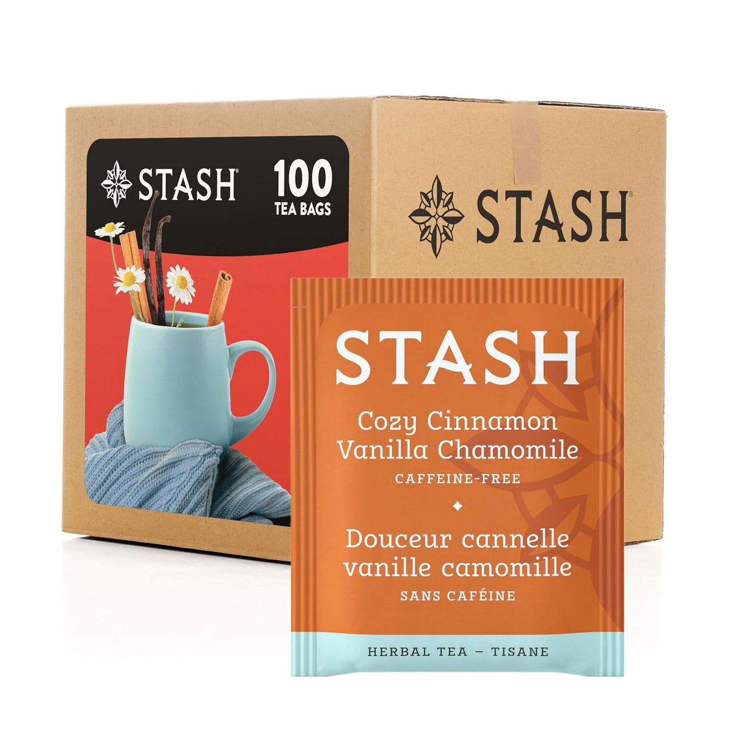 Stash Tea Chamomile Herbal Tea, 100 Count (packaging may vary) - Colors A