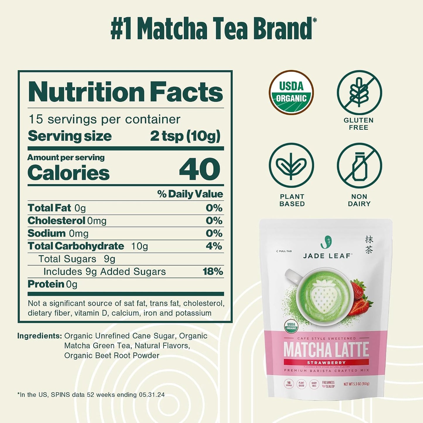 Jade Leaf Matcha Organic Matcha Latte Mix - Bulk Value Size - Lightly Sweet Japanese Matcha Powder with Organic Cane Sugar for Café Style Blend, 35.3 Ounce / 1000g (Pack of 1)