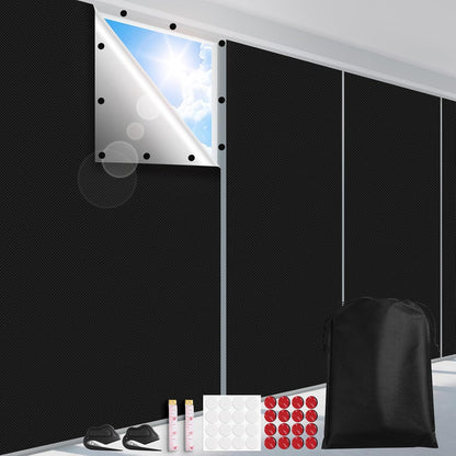 FADOTY 100% Blackout Curtains, 57"x 118" Portable Black Out Window Cover