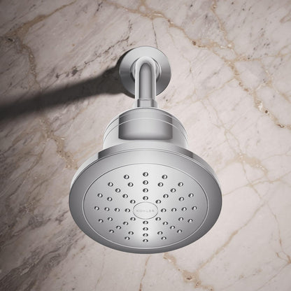 KOHLER 33631-Y-BN Cinq Round Single-Function Filtered Showerhead, Five-Layer Filtration, 2.5 GPM, Full Coverage Spray, Premium Durable Material, Vibrant Brushed Nickel
