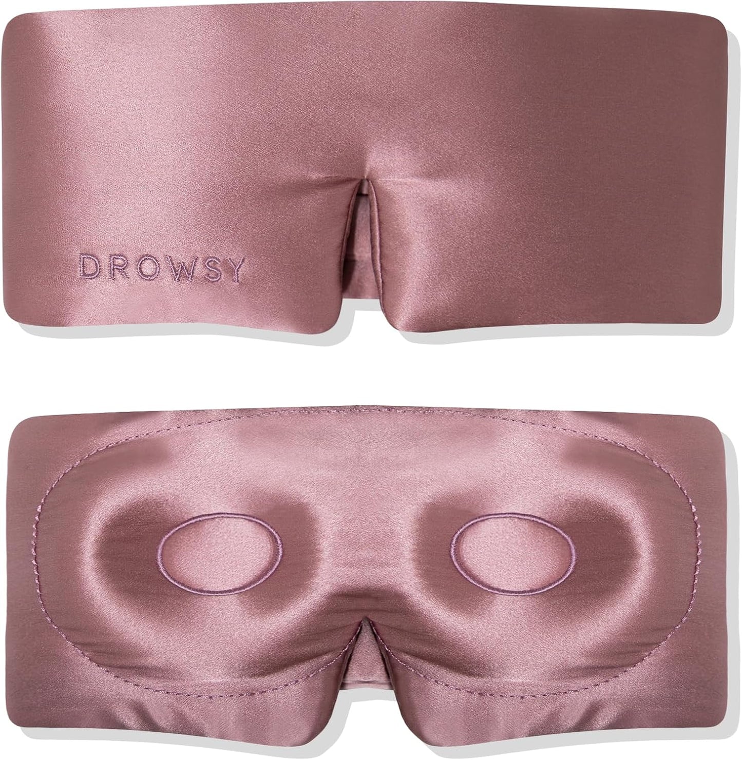 DROWSY Eyelash Protecting Silk Sleep Mask for Natural Lashes & Extensions. Deep Eye Cups, Zero Pressure, Total Blackout, Full Wraparound (Moonlight Shadow)