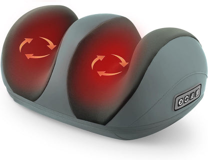 Black Foot Massager with Heat Electric Foot and Calf Massager with Roller Deep Shiatsu Feet Massage for Plantar Fasciitis Neuropathy & Pain Relief Gifts for Women & Men