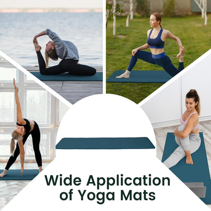 Fitvids Yoga Mat, 1/2-Inch Extra Thick High Density Exercise Mat, Anti-Tear Exercise Yoga Mat with Carrying Strap, Suitable for Various Yoga Exercises