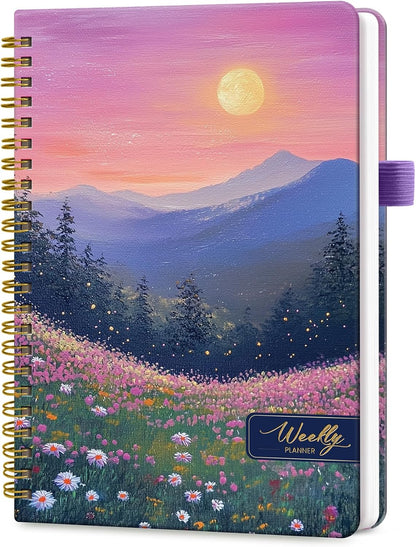 Taja Undated Weekly Planner, Weekly To Do List Notebook with Goal & Habit Tracker Organizer, A5 Weekly Planner Notebook with Spiral Binding, 6.1" x 8.2" - Green