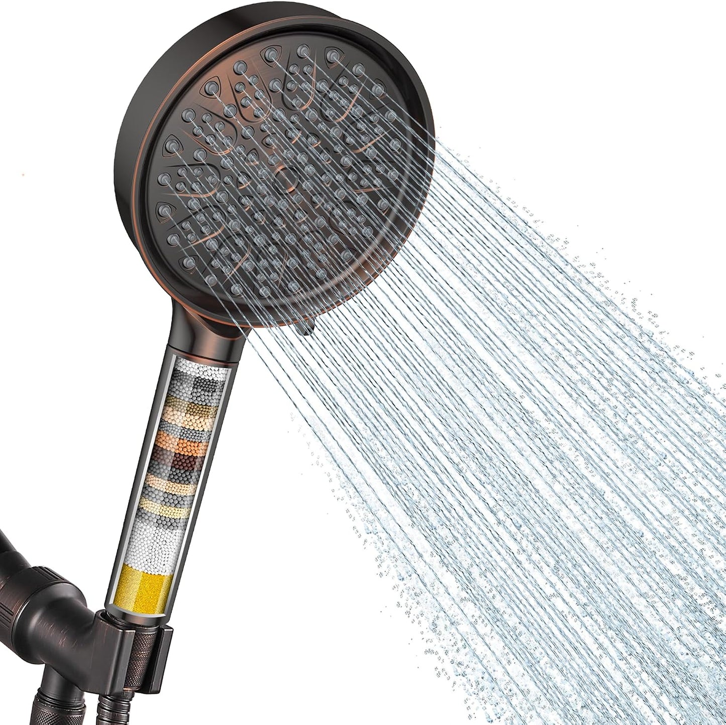 Cobbe Filtered Shower Head with Handheld, High Pressure 6 Spray Mode Showerhead with Filters, Water Softener Filters Beads for Hard Water - Remove Chlorine - Reduces Dry Itchy Skin, Chrome
