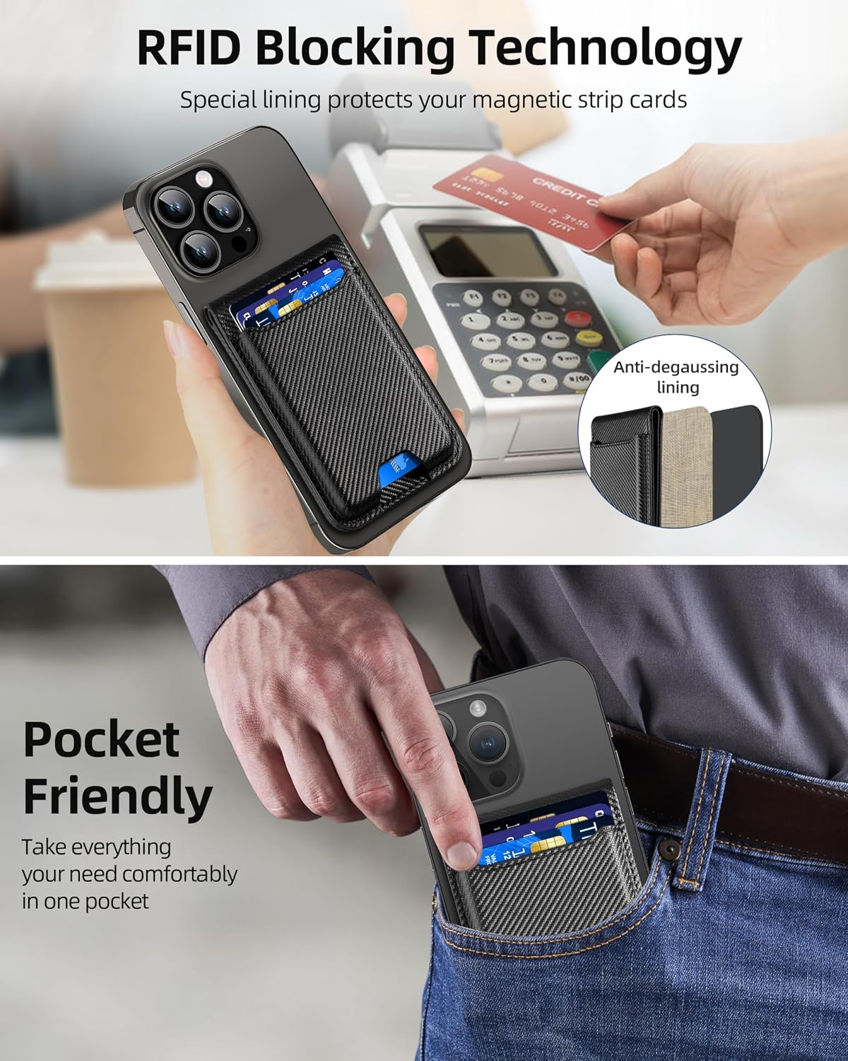 ExtreLife for Magsafe Wallet, Works with Apple Find My, 6 Cards Holder