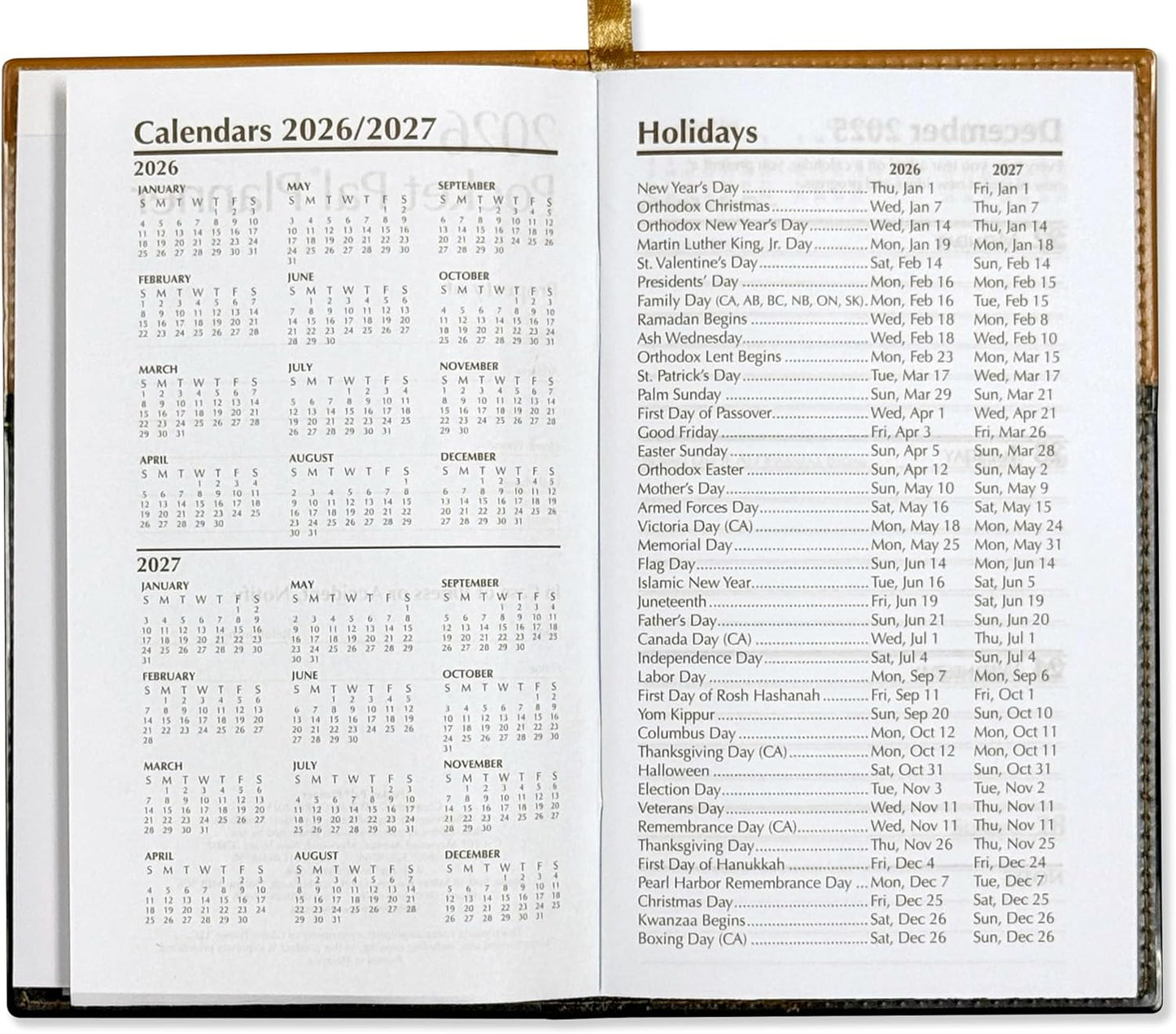 BookFactory 2026 Weekly Pocket Calendar 2026 Weekly Calendar 2026 Planner Agenda Organizer with Notepad (CAL-2026-POCKET(Organizer))