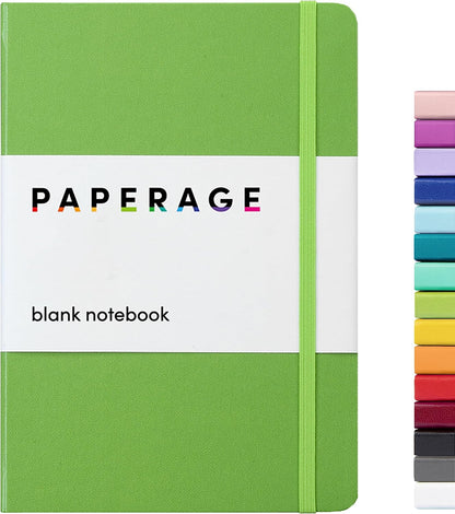 PAPERAGE Lined Journal Notebook, Hardcover Journal for Women & Men, 160 Pages, (5.6 in x 8 in), College Ruled Journaling Notebook for Work, School Supplies & Note Taking, (Black)