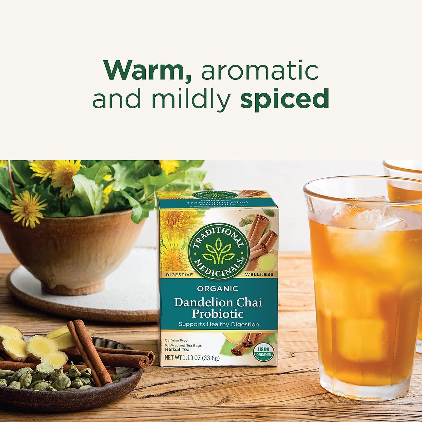 Traditional Medicinals Tea, Organic Peppermint, Soothes Your Belly, Refreshing & Minty, 96 Tea Bags (6 Pack)