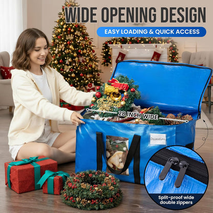 TAILI Blue Extra Large Moving Bags,Storage Bags with Visible Window