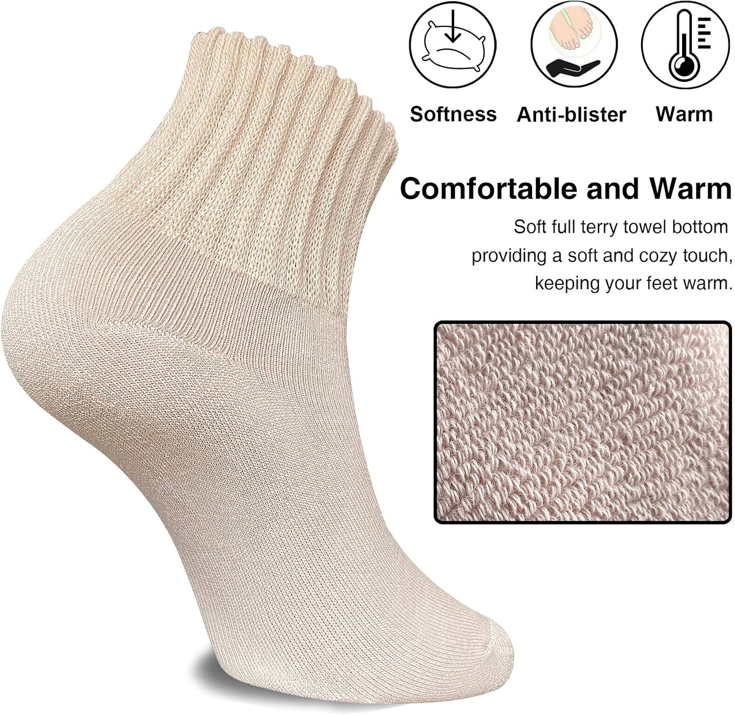 suaskk Womens Cozy Solid Thick Cushioned Thermal Crew Boot Socks 4 Pairs | Soft and comfortable, Arch Support, Non-Slip, Sturdy and durable