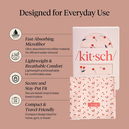 Kitsch Plush Microfiber Hair Towel Wrap for Women – Ultra Absorbent Microfiber Bath Towels for Wet, Curly, Long or Short Hair – Anti-Frizz Hair Wrap, Great Hair Care Gifts for Women