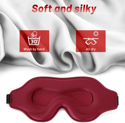 Sleep Eye Mask for Men Women, Lash Extensions 3D Sleeping Mask, Travel Blackout Night Blindfold Eye Shade Cover with Adjustable Strap (Black)