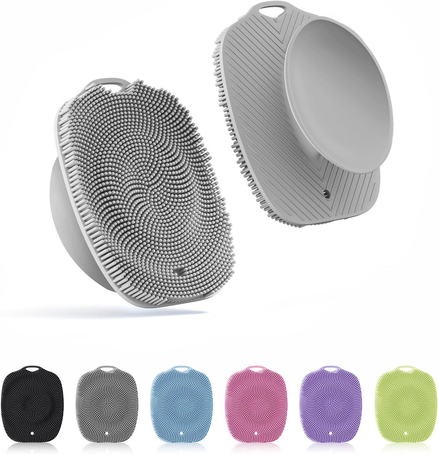 Soft Silicone Body Scrubber, Gentle Like a Hand Exfoliating Your Skin and Build Up Lather Easily, Back Large Suction Cup Easy to Store, Long-Lasting & Deep Clean (Pink)