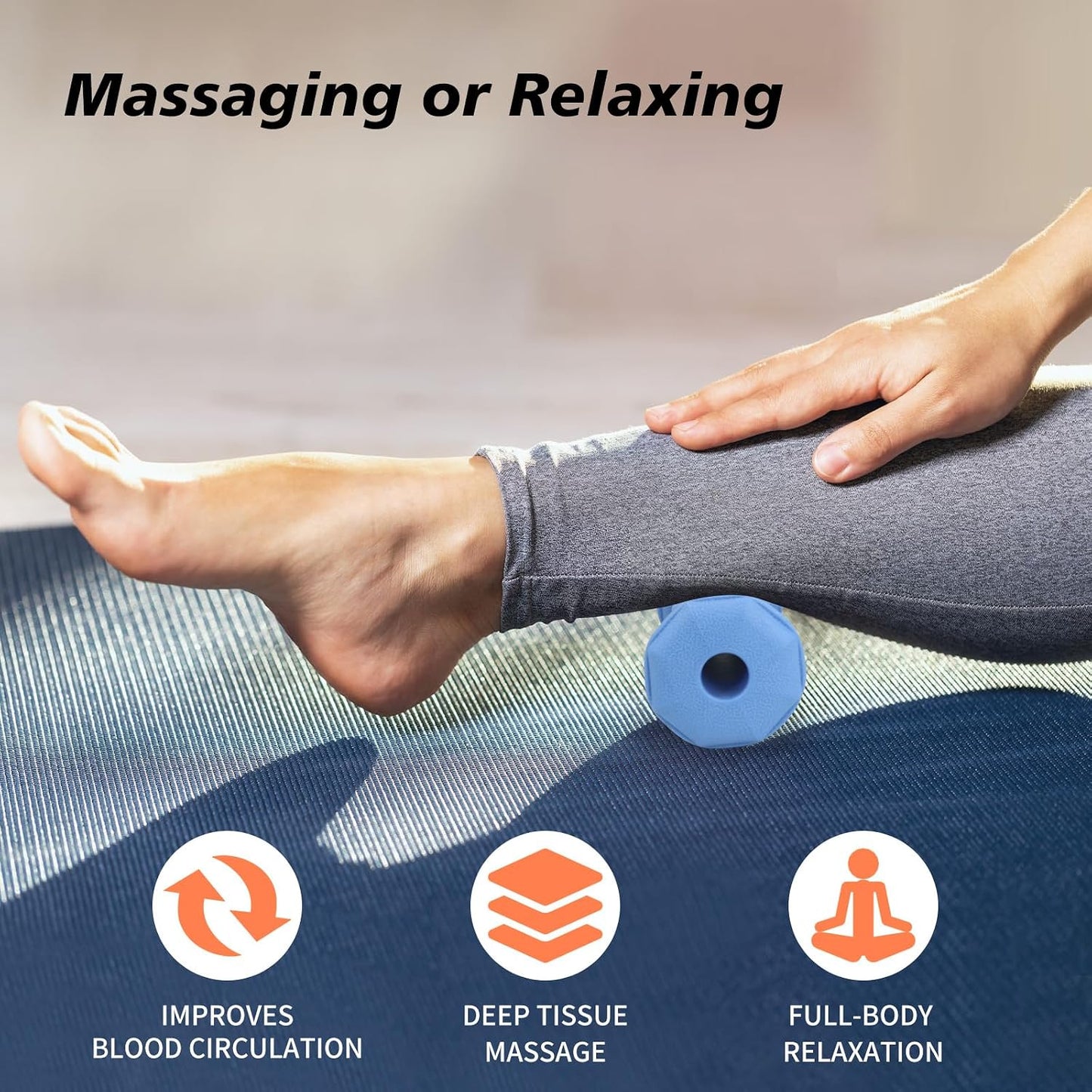 Foot Massager Roller for Plantar Fasciitis, Portable Reflexology Tool | Deep tissue massage for feet, calf, arch and heel pain. for plantar fasciitis relief, home, office and travel use