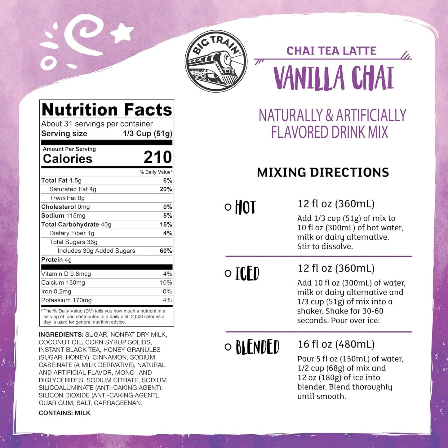 Big Train Vanilla Bean Blended Crème Beverage Mix, 3.5 Pound (Pack of 1) - Colors A