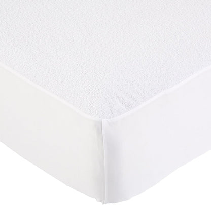 Amazon Basics Waterproof Breathable Mattress Protector, Queen Size, 18 inch Deep, Machine Washable, White