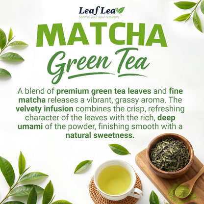 LeafLea Matcha Green Tea Bags, 80 Individually Wrapped, Stock-Up 2-Pack