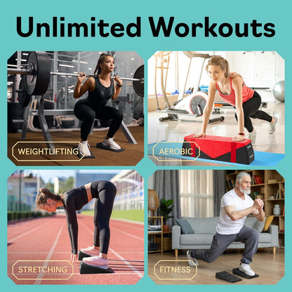 Squat Wedge Block Set of 3/5 - 960 LBS Capacity - Slant Board for Calf Stretching with 5 Stackable Angles - Calf Stretcher Slant Board - Workout Equipment - EPP Material for Exercise Equipment & Physical Therapy