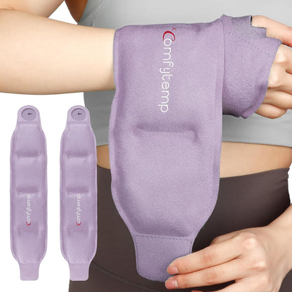 Comfytemp Wrist Ice Pack Wrap Carpal Tunnel Relief Wrist Brace, 2 Packs, FSA Eligible HSA, Gel Ice Packs for Injuries Reusable Wrap for Hand Pain, Hot Cold Compress Hand Brace, Men Women Recovery Item