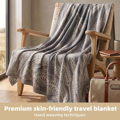 Travel Blanket Airplane - Ultra Soft & Lightweight Knit Design
