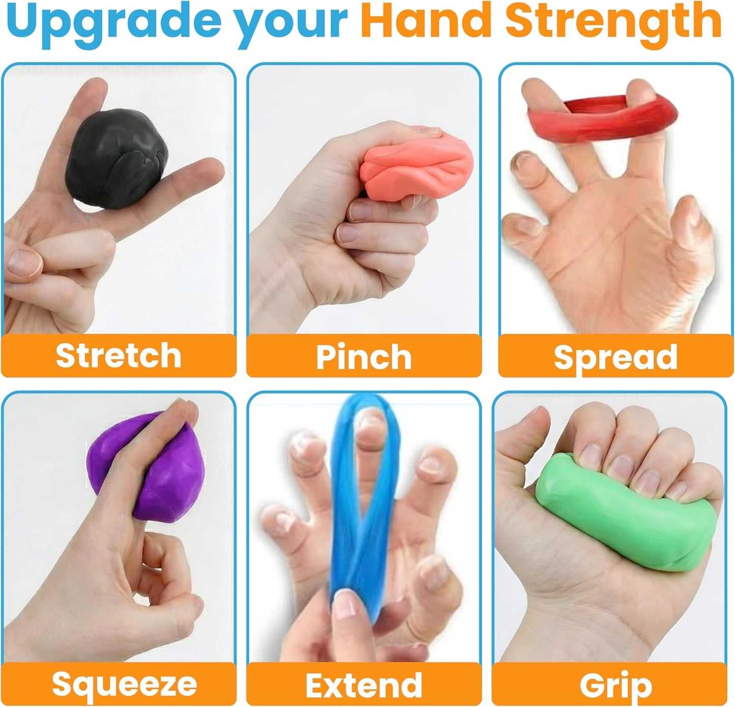 FlintRehab Therapy Putty for Teens & Adults (4 Pack, 3 Oz Each) - Putty for Hand Therapy, Fidgeting & Stress Relief - Non-Toxic Resistive Exercise Putty for Hand Strengthening