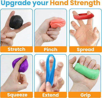 FlintRehab Therapy Putty for Teens & Adults (4 Pack, 3 Oz Each) - Putty for Hand Therapy, Fidgeting & Stress Relief - Non-Toxic Resistive Exercise Putty for Hand Strengthening